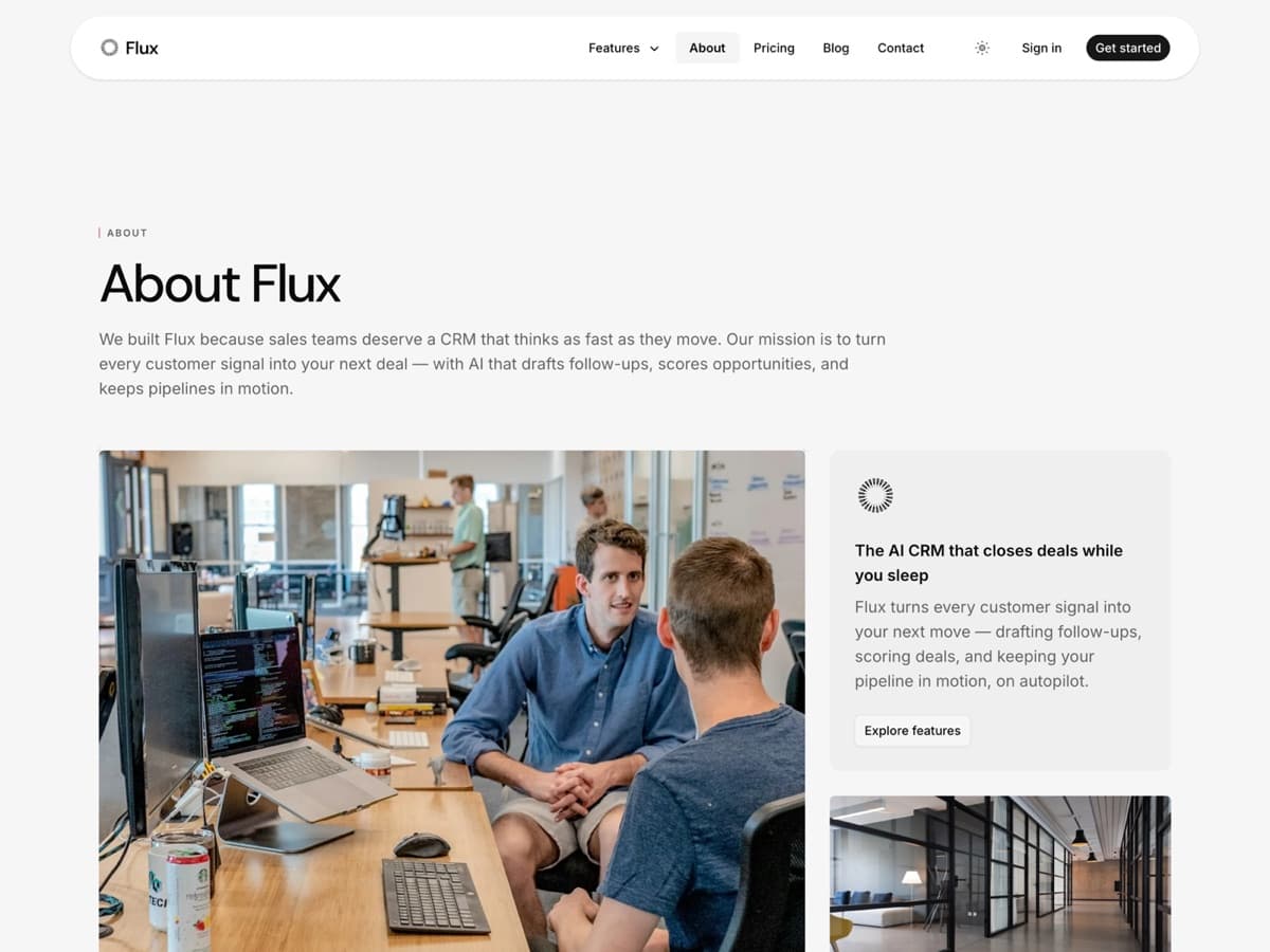 Modèle Flux, page intérieure