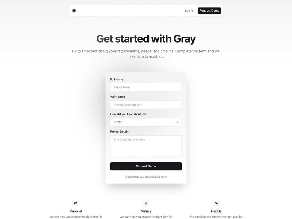 Modèle Gray, page intérieure