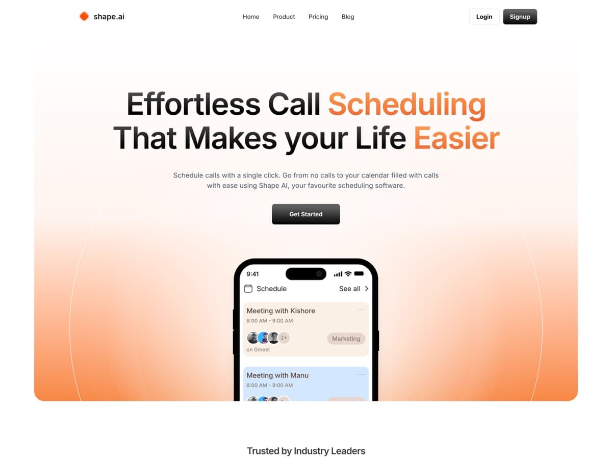 Aperçu du modèle Schedule : Clair, orange, tourné mobile